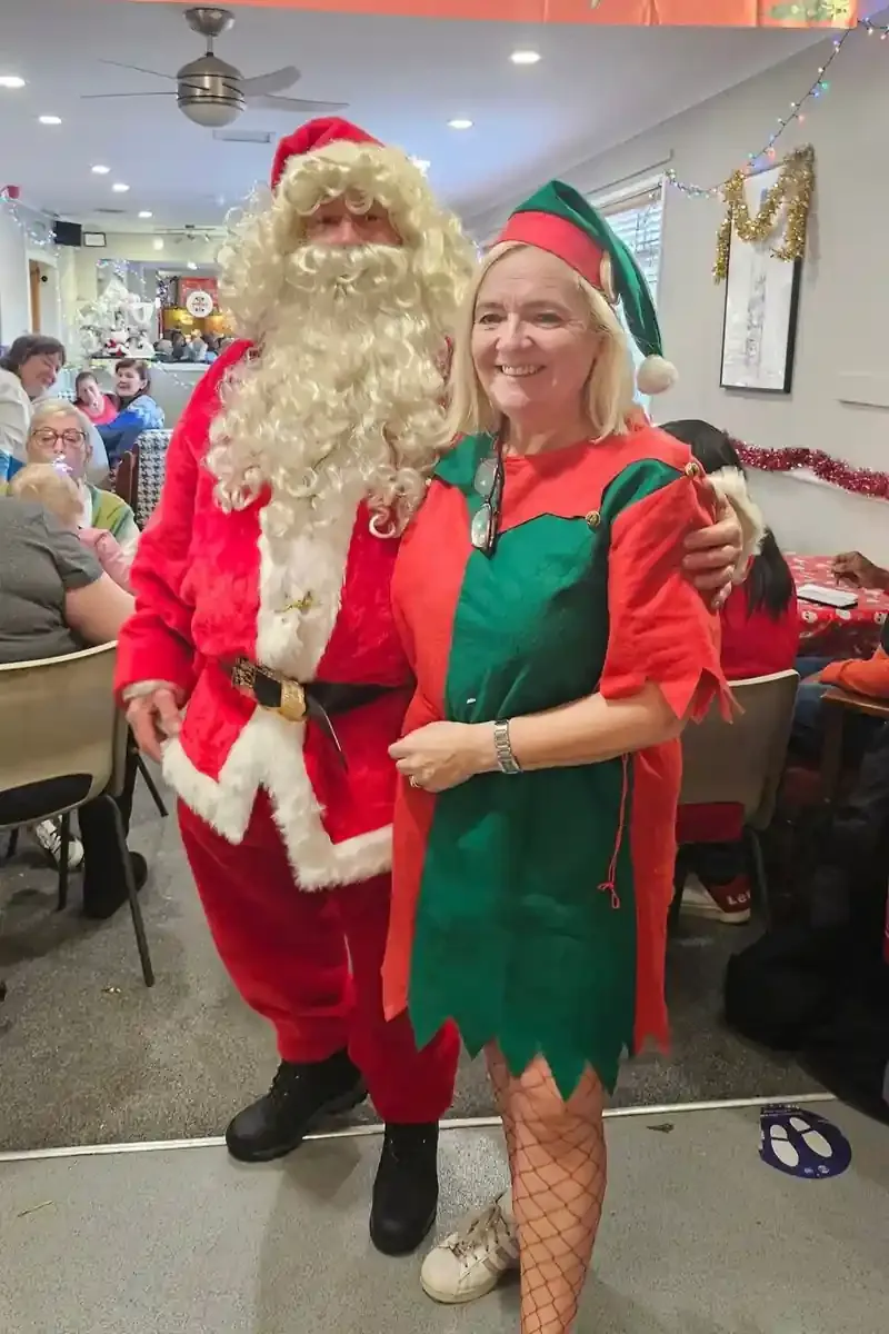 Cllr Lisa Morgan dressing up for Christmas