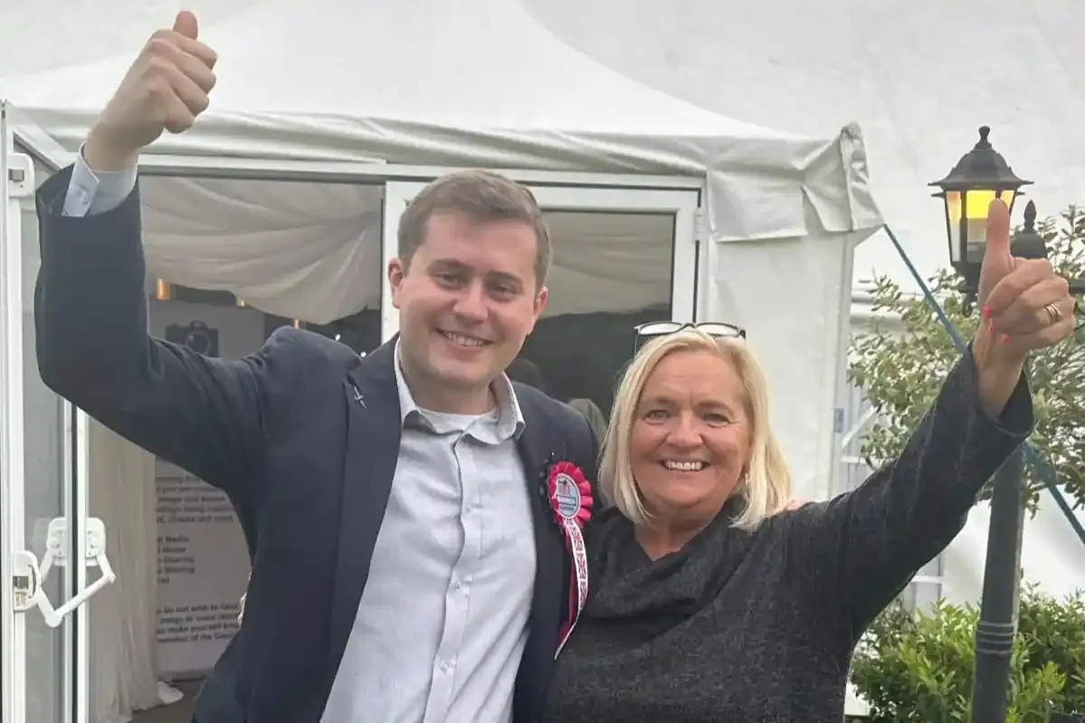 Cllrs Tom Bromwich & Lisa Morgan celebrate